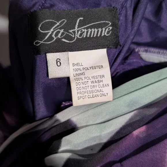 La Femme | One-Shoulder Butterfly Print Occasion Dress - Picture 4 of 16